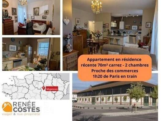 Appartement en viager occupé Bouquet 50 310 € 3 pièces 2 chambres 74 m² Étage 4/4 Mignotte Migennes 89400