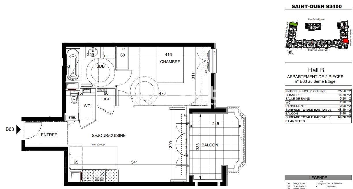 Maison à louer, 48m², SAINT OUEN