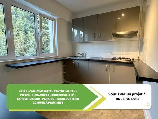 Appartement à vendre 179 000 € 3 pièces 2 chambres 62 m² Étage 3/3 Rue de Gravigny Chilly-Mazarin 91380