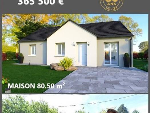 Terrain avec maison neuve à vendre 357 500 € 5 pièces 3 chambres 80,5 m² 400 m² de terrain Mareuil-lès-Meaux 77100