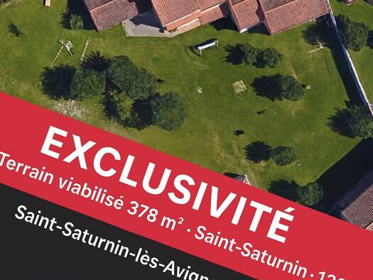 Terrain constructible viabilisé à vendre 140 400 € 378 m² de terrain Saint-Saturnin-lès-Avignon 84450