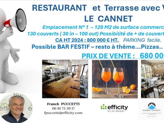 Activités diverses à vendre Fonds de commerce 680 000 € 100 m² de surface de vente Vieux Cannet Le Cannet 06110