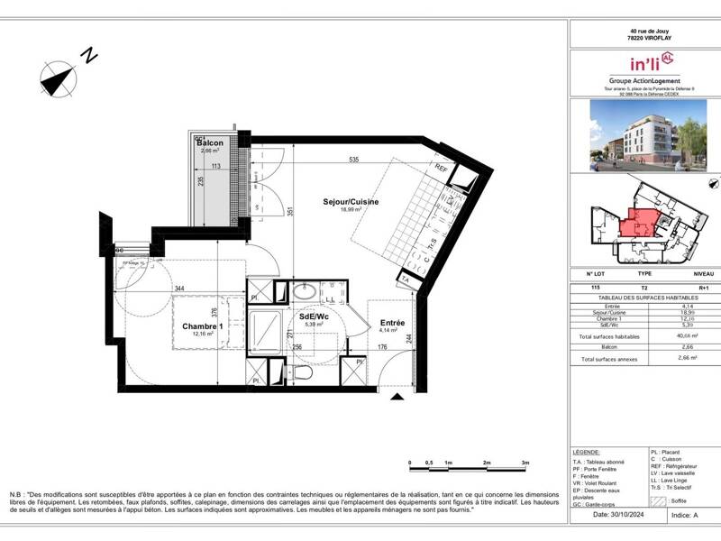 Maison à louer, 41m², VIROFLAY