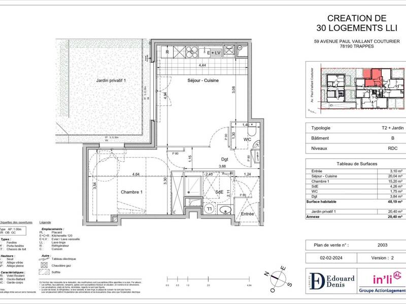 Maison à louer, 48m², TRAPPES