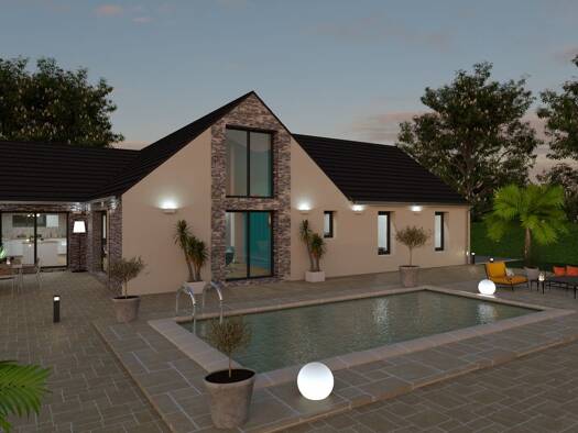 Terrain avec maison neuve à vendre 362 032 € 4 pièces 3 chambres 140 m² 644 m² de terrain Cortelin-Le Bourg-Taisey Saint-Rémy 71100