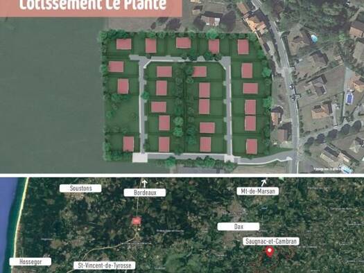 Terrain constructible viabilisé à vendre 84 900 € 748 m² de terrain Saugnac-et-Cambran 40180
