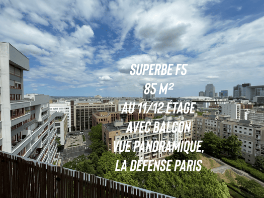 Duplex à vendre - Première occupation 470 000 € 5 pièces 4 chambres 85 m² Étage 12/15 Parc-La Boule- Champs Pierreux Nanterre 92000