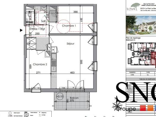 Appartement à louer 1 160 € 3 pièces 2 chambres 63,1 m² 1er étage Escoublac La Baule-Escoublac 44500