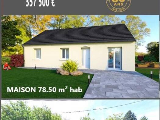 Terrain avec maison neuve à vendre 357 500 € 5 pièces 3 chambres 78,5 m² 400 m² de terrain Mareuil-lès-Meaux 77100