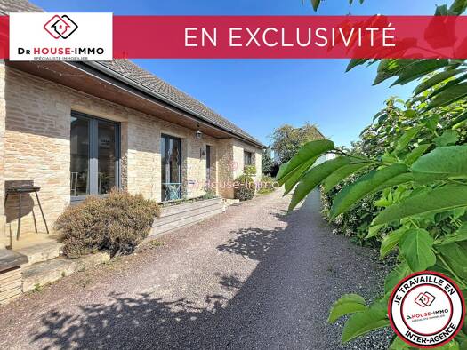 Maison de plain-pied à vendre 362 000 € 5 pièces 3 chambres 122 m² 2 903 m² de terrain Fresney-le-Puceux 14680