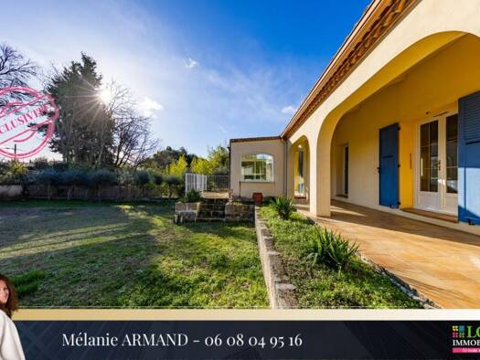 Maison de plain-pied à vendre 315 000 € 3 pièces 2 chambres 94 m² 680 m² de terrain Aubais 30250