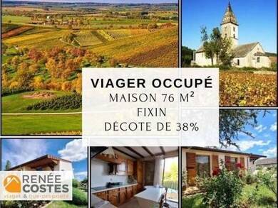 Maison en viager occupé Bouquet 62 400 € 5 pièces 3 chambres 90 m² 695 m² de terrain Fixin 21220