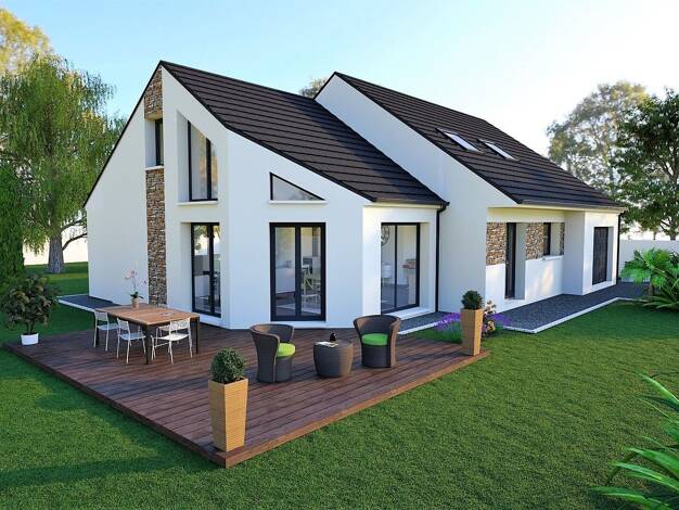 Terrain avec maison neuve à vendre 430 658 € 4 pièces 3 chambres 164 m² 1 700 m² de terrain Bouilland 21420