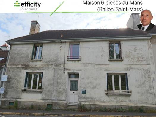 Maison à vendre 80 000 € 6 pièces 4 chambres 110 m² 905 m² de terrain Ballon-Saint Mars 72290