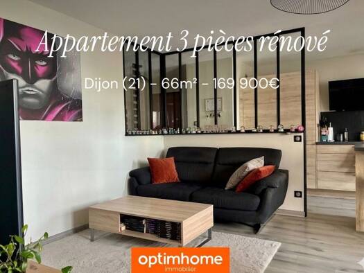 Appartement à vendre 169 900 € 3 pièces 2 chambres 66 m² Étage 3/5 Balzac Dijon 21000