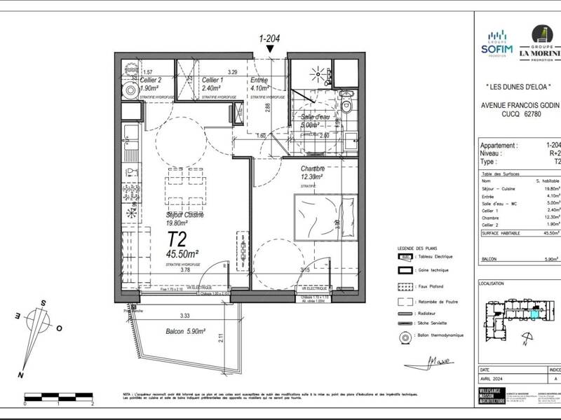 Maison à louer, 46m², CUCQ