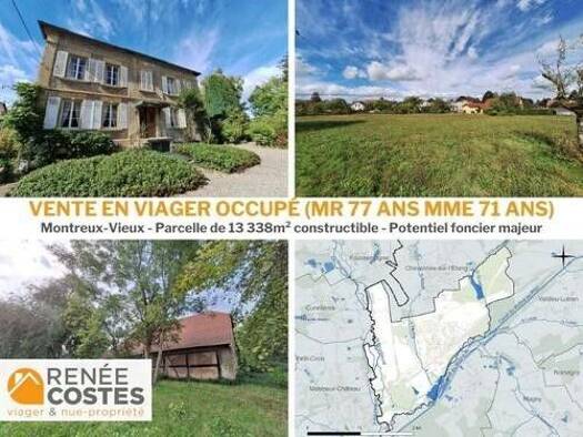 Maison en viager occupé Bouquet 98 675 € 9 pièces 5 chambres 200 m² 13 338 m² de terrain Montreux-Vieux 68210