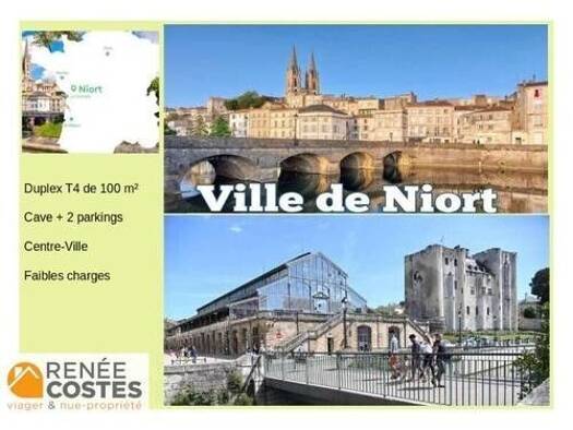 Duplex en viager libre Bouquet 36 625 € 4 pièces 3 chambres 100 m² Étage 1/2 Quartier Nord Niort 79000