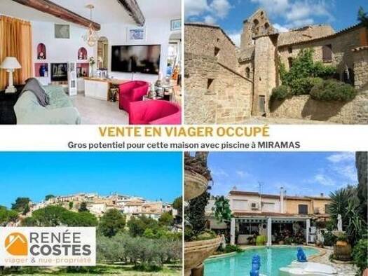 Maison en viager occupé Bouquet 75 920 € 8 pièces 6 chambres 160 m² 347 m² de terrain Campagne Miramas 13140