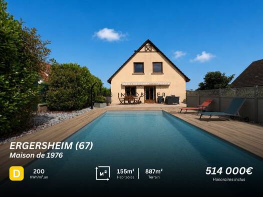 Maison à vendre 514 000 € 6 pièces 4 chambres 155 m² 887 m² de terrain Ergersheim 67120
