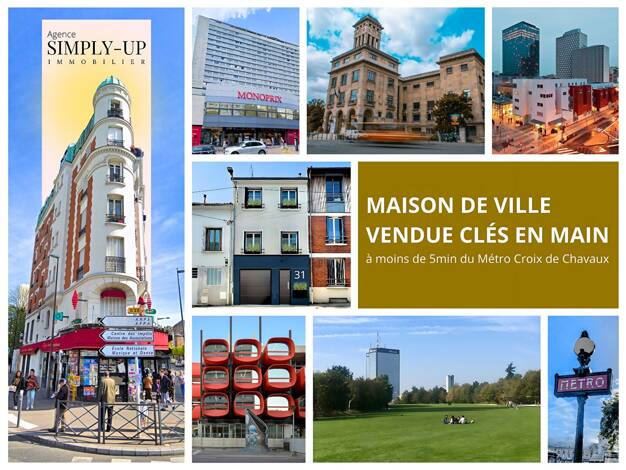Maison à vendre 930 000 € 6 pièces 4 chambres 103 m² Bas Montreuil-Etienne Marcel-Chanzy Montreuil 93100