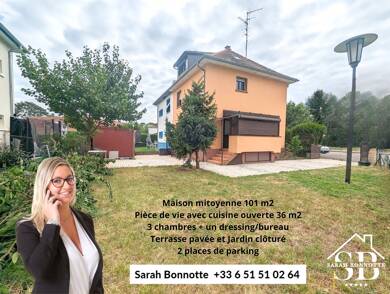 Maison à vendre 399 900 € 5 pièces 3 chambres 101,2 m² 269 m² de terrain Nord Huningue 68330