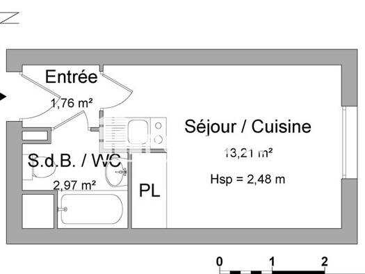 Appartement à louer 420 € 1 pièce 18,4 m² 4ème étage Aristide-Briand Fontaine 38600