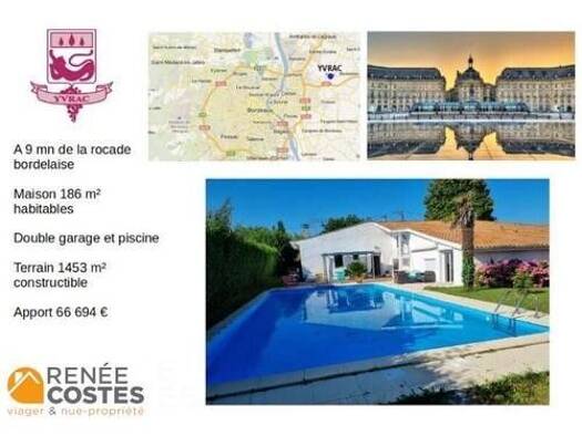 Maison en viager occupé Bouquet 66 694 € 6 pièces 3 chambres 186 m² 1 453 m² de terrain Tresses 33370