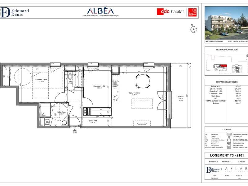 Maison à louer, 62m², MONTOIR DE BRETAGNE