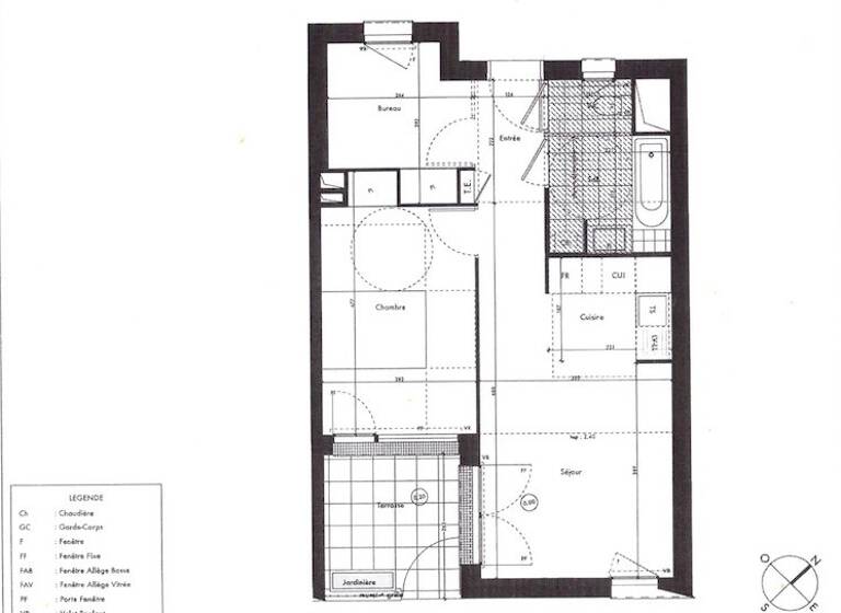 Appartement à louer 815 € 2 pièces 1<br/>chambre 48 m²<br/>superficie RDC<br/>étage Gare Achères 78260