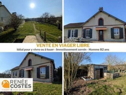 Maison en viager libre Bouquet 33 400 € 3 pièces 2 chambres 71 m² 1 214 m² de terrain Saint Chéron-Hauts de Chartres-Puits Drouet Chartres 28000