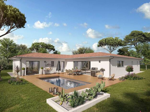 Maison de plain-pied à vendre 376 000 € 5 pièces 4 chambres 140 m² 700 m² de terrain Vacquiers 31340