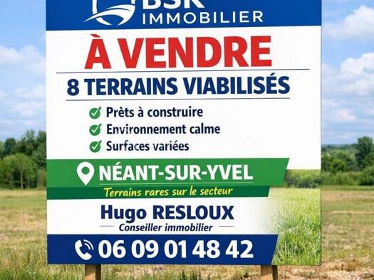 Terrain constructible viabilisé à vendre 79 100 € 995 m² de terrain Néant-sur-Yvel 56430
