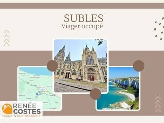 Maison en viager occupé Bouquet 81 850 € 4 pièces 2 chambres 99 m² 523 m² de terrain Coeur Centre Ville Bayeux 14400