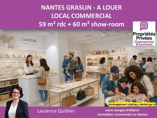 Local commercial à louer 3 958 € 119 m² de surface de vente divisible Graslin-Commerce Nantes 44000