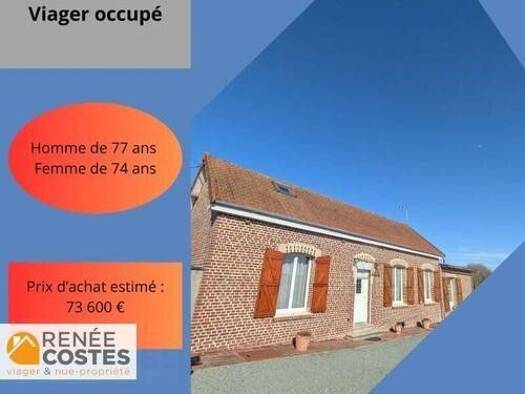 Maison en viager occupé Bouquet 31 700 € 4 pièces 3 chambres 97 m² 1 000 m² de terrain Heudicourt 80122