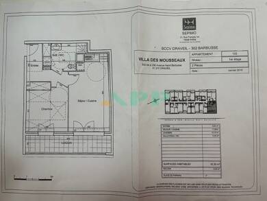 Appartement à louer 823 € 2 pièces 1 chambre 42 m² Étage 1/2 Draveil 91210