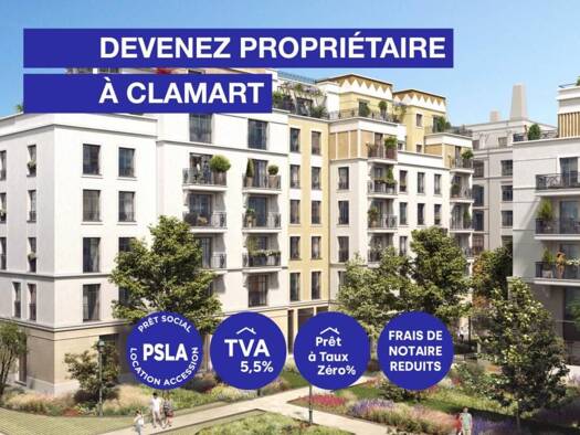 Appartement à vendre - neuf 278 000 € 2 pièces 1 chambre 48 m² Étage 3/5 Plaine Clamart 92140