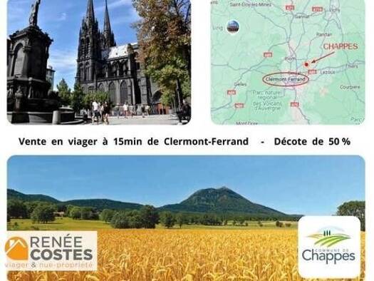 Maison en viager occupé Bouquet 40 750 € 5 pièces 3 chambres 130 m² 591 m² de terrain Saint-Beauzire 63360