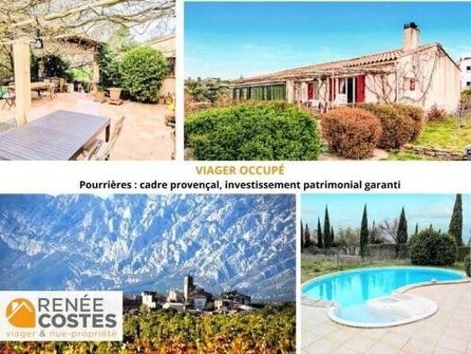 Maison en viager occupé Bouquet 63 332 € 3 pièces 2 chambres 76 m² 6 101 m² de terrain Pourrières 83910