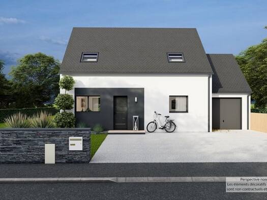 Terrain avec maison neuve à vendre 339 800 € 5 pièces 4 chambres 94 m² 560 m² de terrain Kerdrain-Kerudo Auray 56400