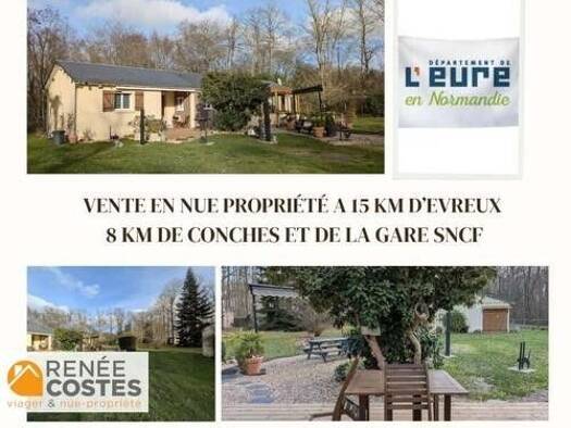 Maison en viager occupé Bouquet 104 650 € 3 pièces 2 chambres 105 m² 6 999 m² de terrain Navarre Évreux 27000