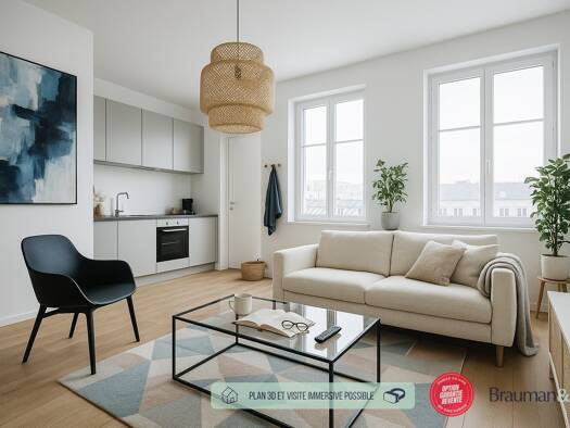 Appartement à vendre 259 900 € 2 pièces 1 chambre 44 m² 1er étage Centre Ville Wambrechies 59118