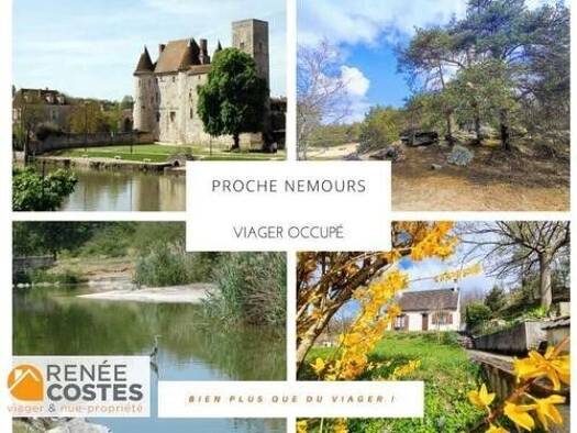 Maison en viager occupé Bouquet 73 100 € 4 pièces 3 chambres 96 m² 1 063 m² de terrain Mairie-Centre Nord Nemours 77140