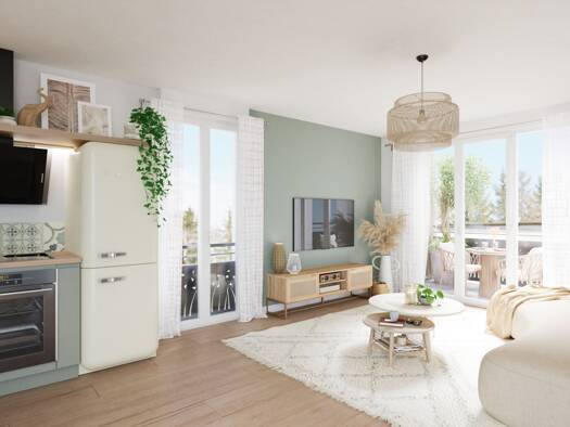 Appartement à vendre - Neuf 225 000 € 2 pièces 1 chambre 43,8 m² dès le 30/09/2025 Le Village-Les Pres Éragny 95610
