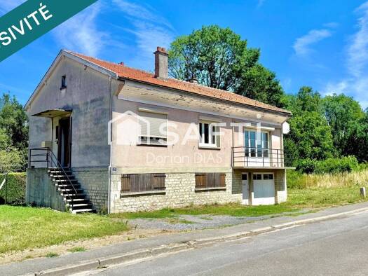 Maison de plain-pied à vendre 100 000 € 5 pièces 3 chambres 80 m² 500 m² de terrain Pierrepont 02350