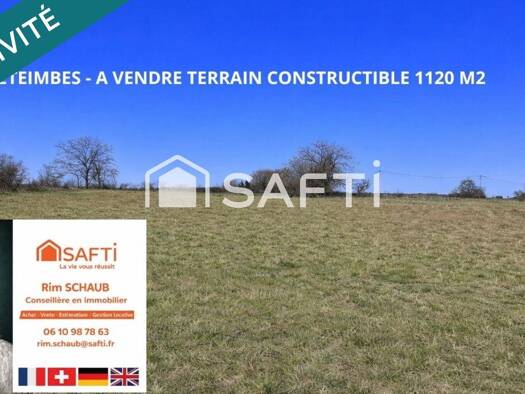 Terrain constructible à vendre 117 000 € 1 120 m² de terrain Eteimbes 68210