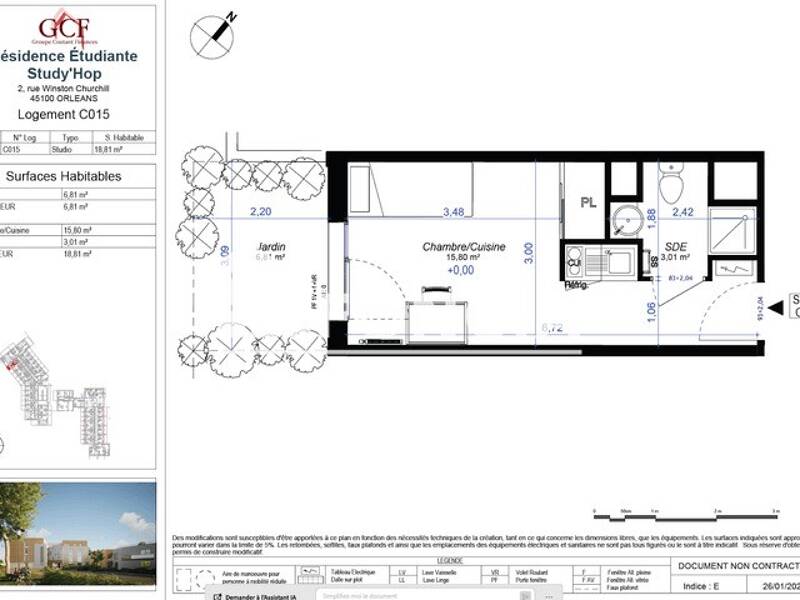 Maison à louer, 19m², ORLEANS