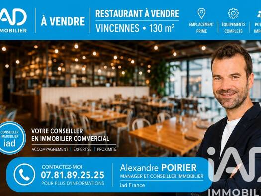 Local commercial à vendre 499 200 € 130 m² de surface de vente Saint Louis-République Vincennes 94300