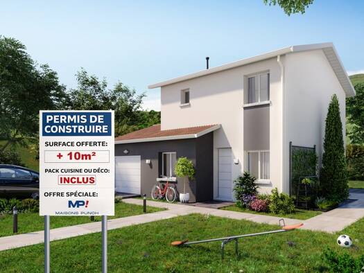 Terrain avec maison neuve à vendre 296 500 € 5 pièces 4 chambres 91 m² 462 m² de terrain Belleville-en-Beaujolais 69220